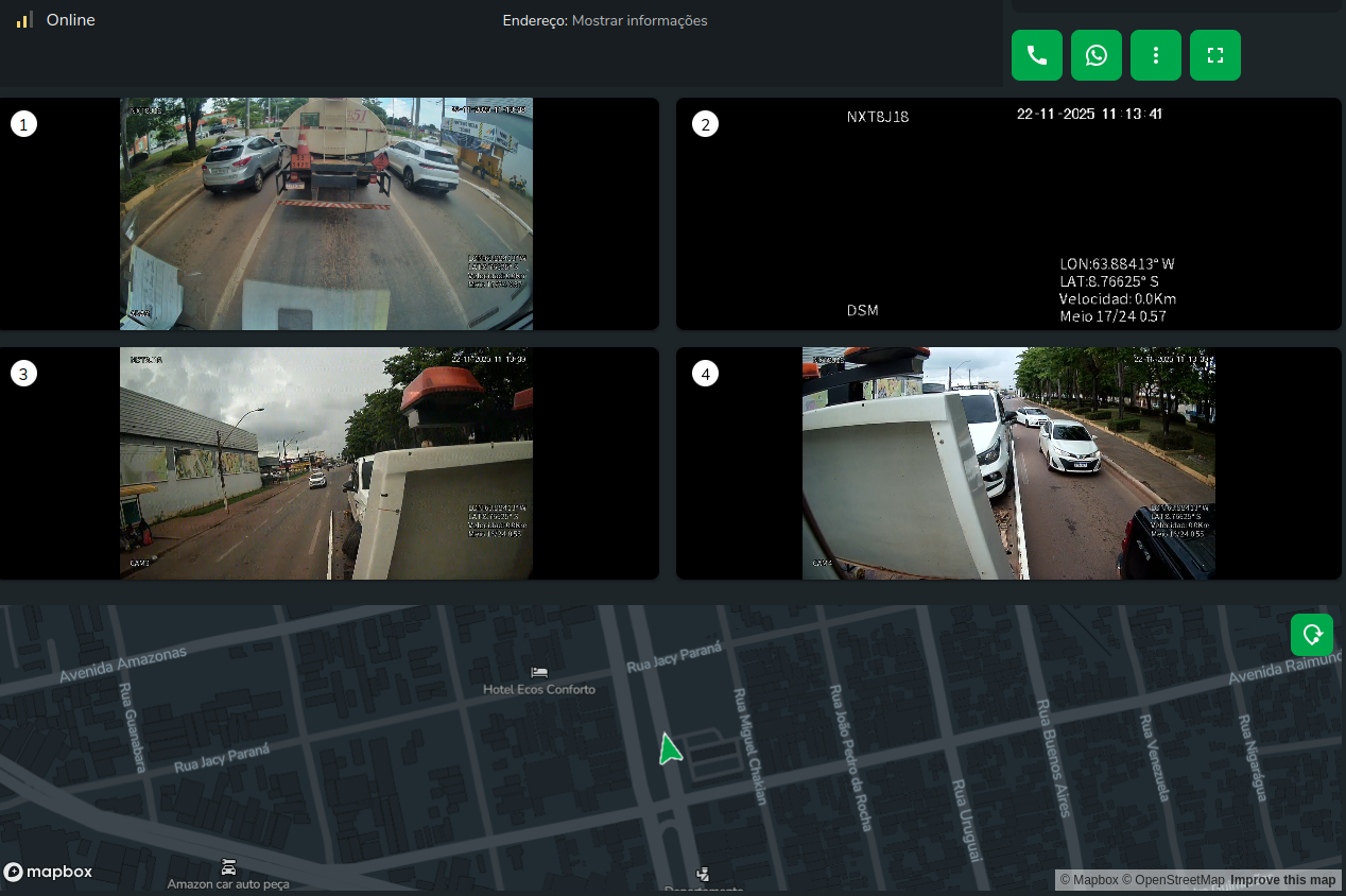 Tela de relatórios da plataforma Moovsec